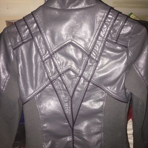 Faux leather moto jacket
